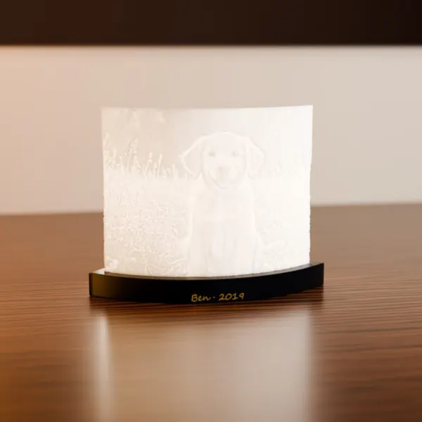 Litofánie lampa s fotkou mazlíčka
