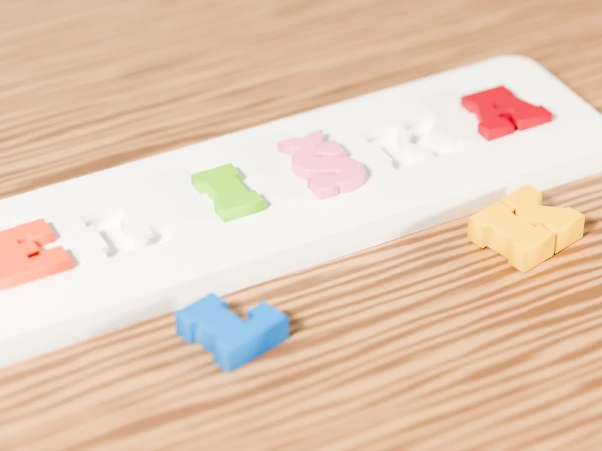 Dřevěně barevné puzzle se jménem - Obrázek 2