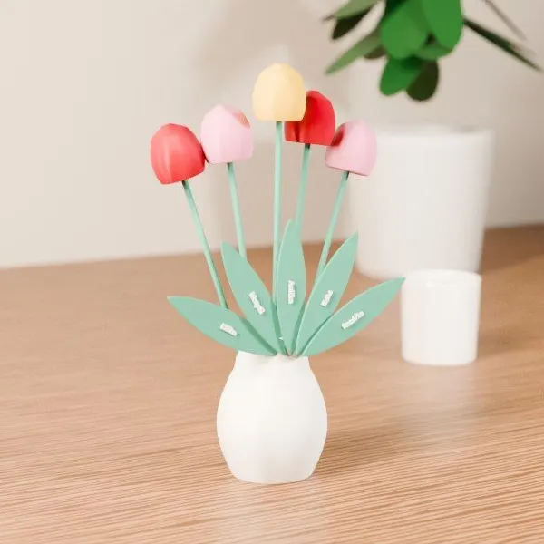 Kytice věčných tulipánů se jmény dětí