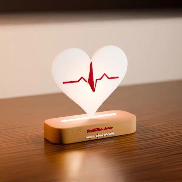 Lampička EKG srdce se jménem sestřičky