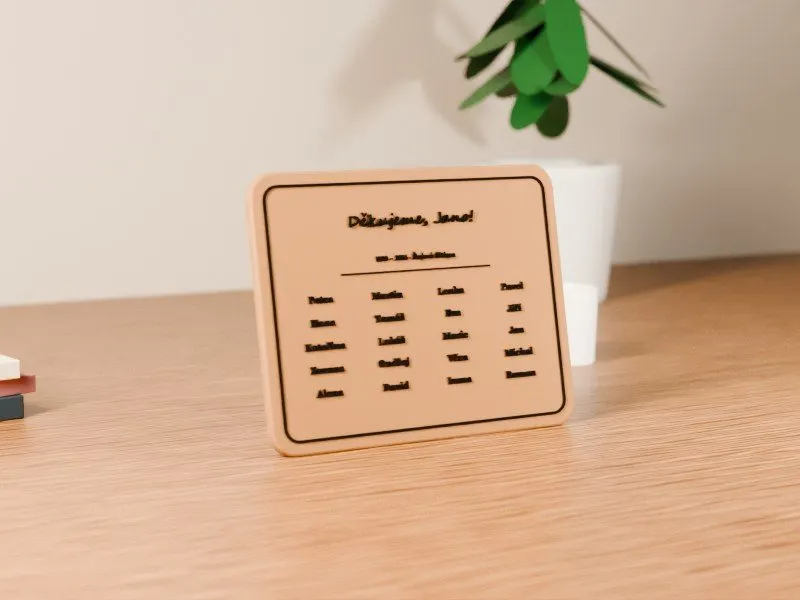 Ďakovná doska s menami celého kolektívu