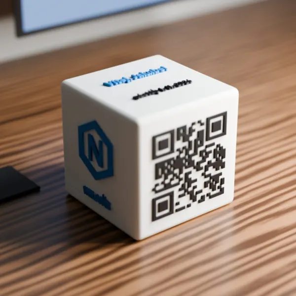 Welcome kostka s logem a QR kódem