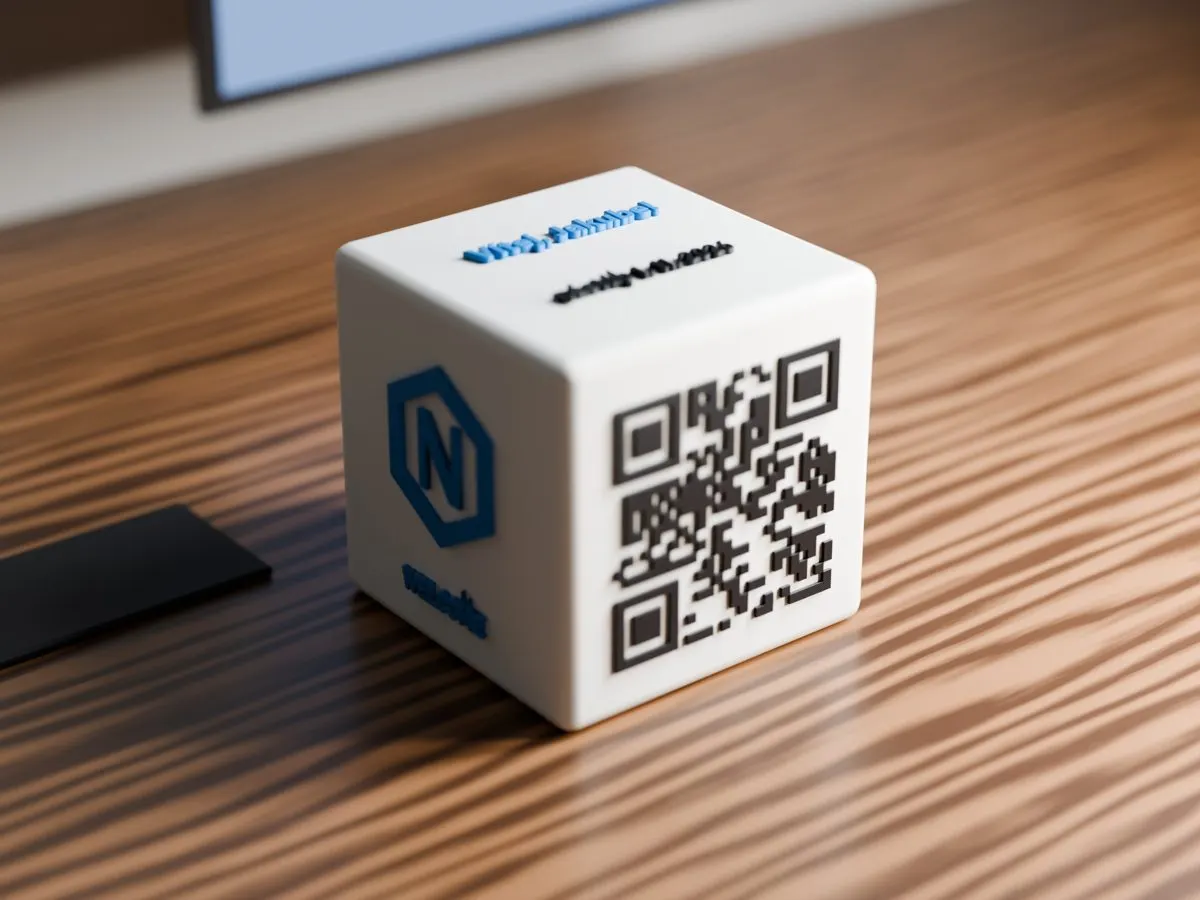 Welcome kostka s logem a QR kódem