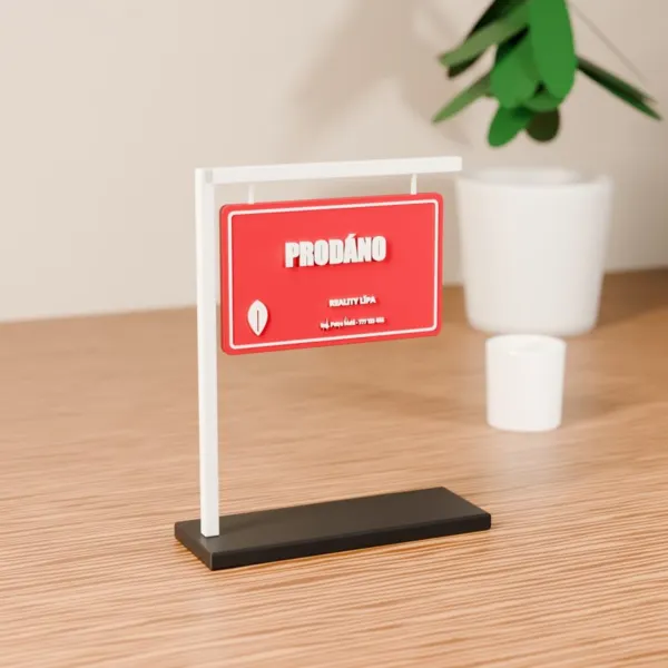 Stojánek PRODÁNO s logem realitky