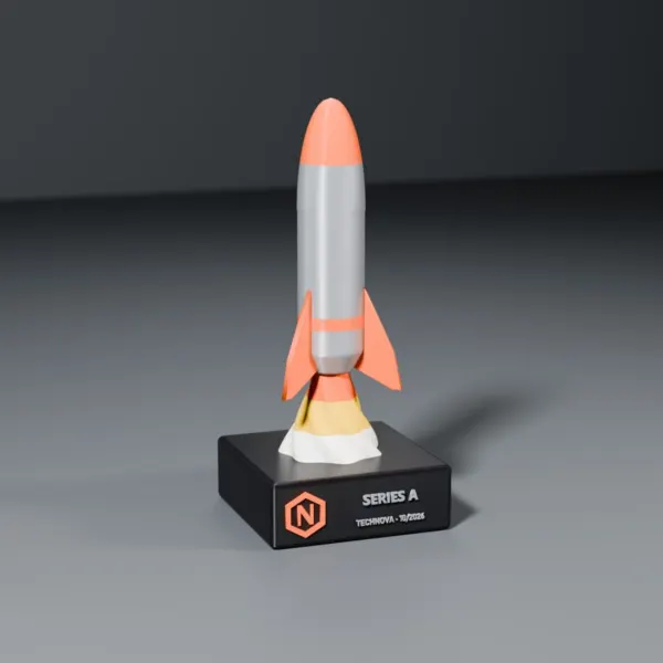 Milníková trofej pro startupy (raketa)