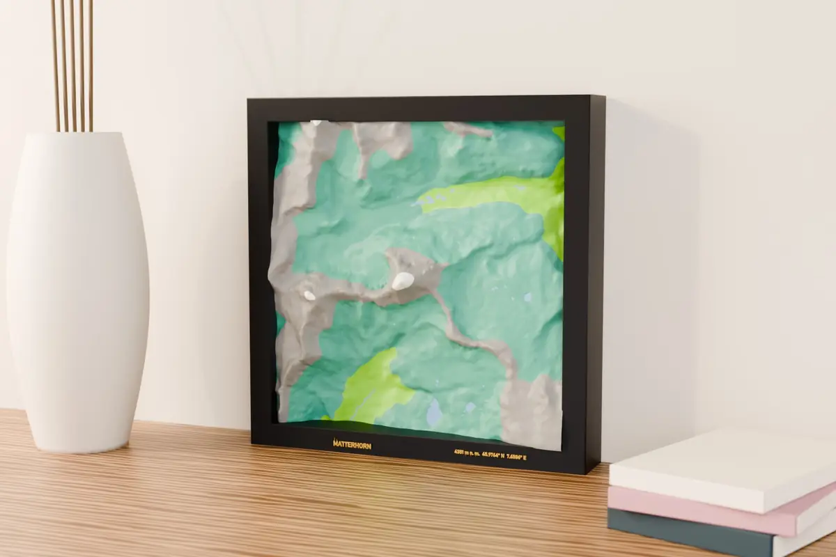 Relief 3D Matterhorn – podgląd wydrukowanego modelu 3D