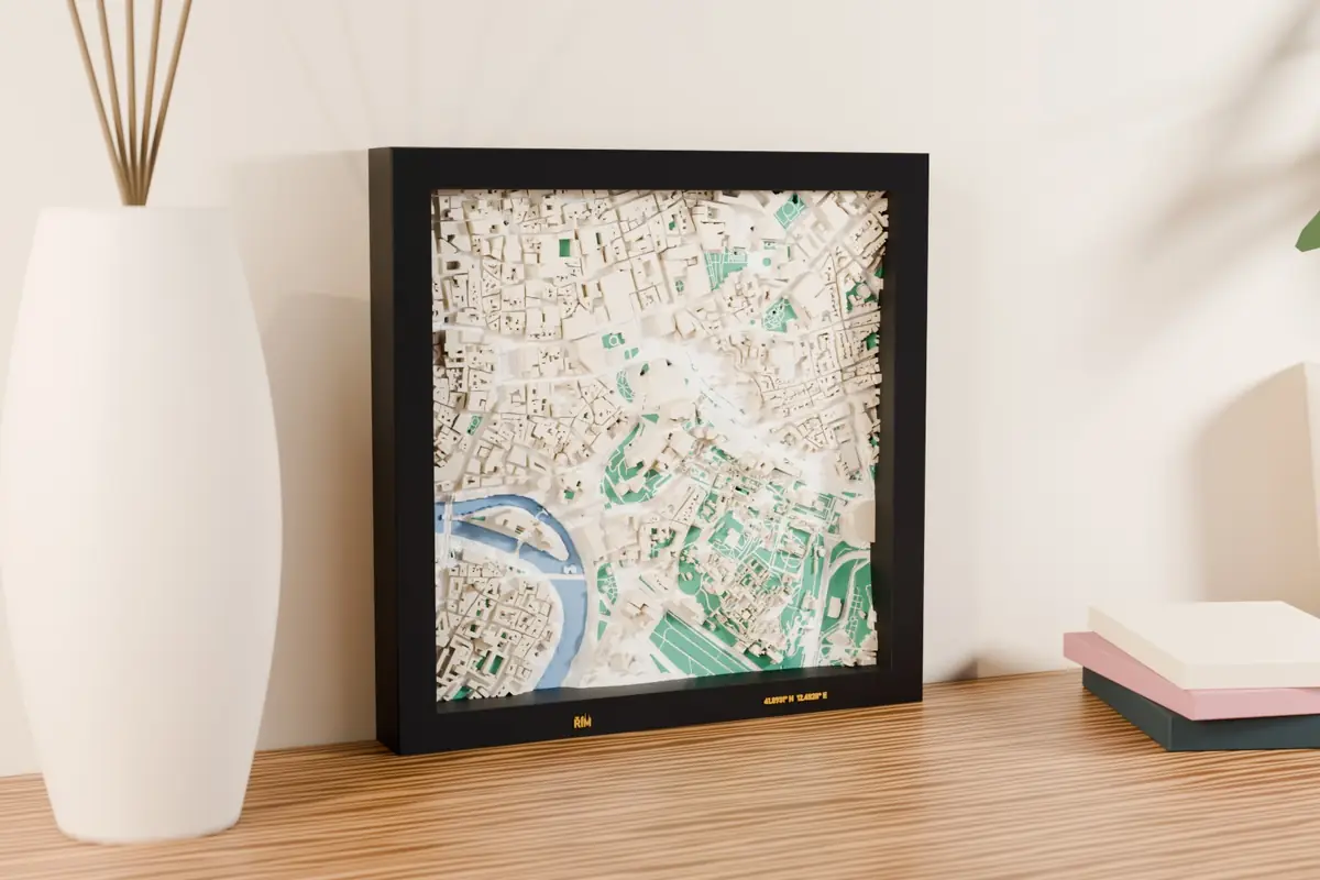 3D map of Rome – preview of the printed 3D model
