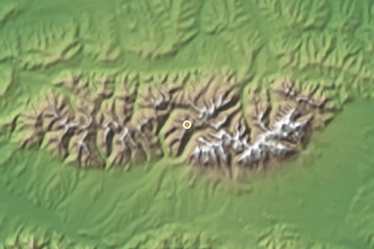 Tatry – stínovaný terén z výškových dat